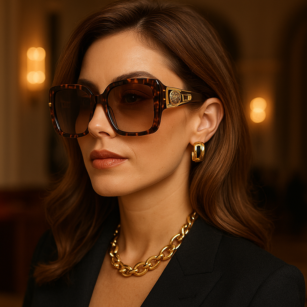 Versace 36 Tortoiseshell Brown Sunglasses – Bold Italian Luxury for Fashion Enthusiasts