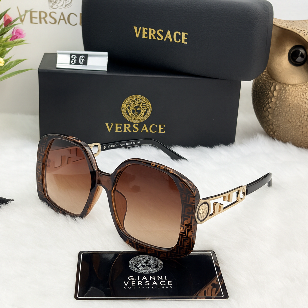 Versace 36 Tortoiseshell Brown Sunglasses – Bold Italian Luxury for Fashion Enthusiasts