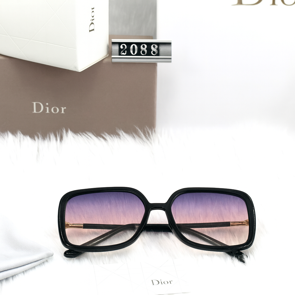 Christian Dior 2088 Sunglasses – Black and Gold Frame with Pink Gradient Lenses