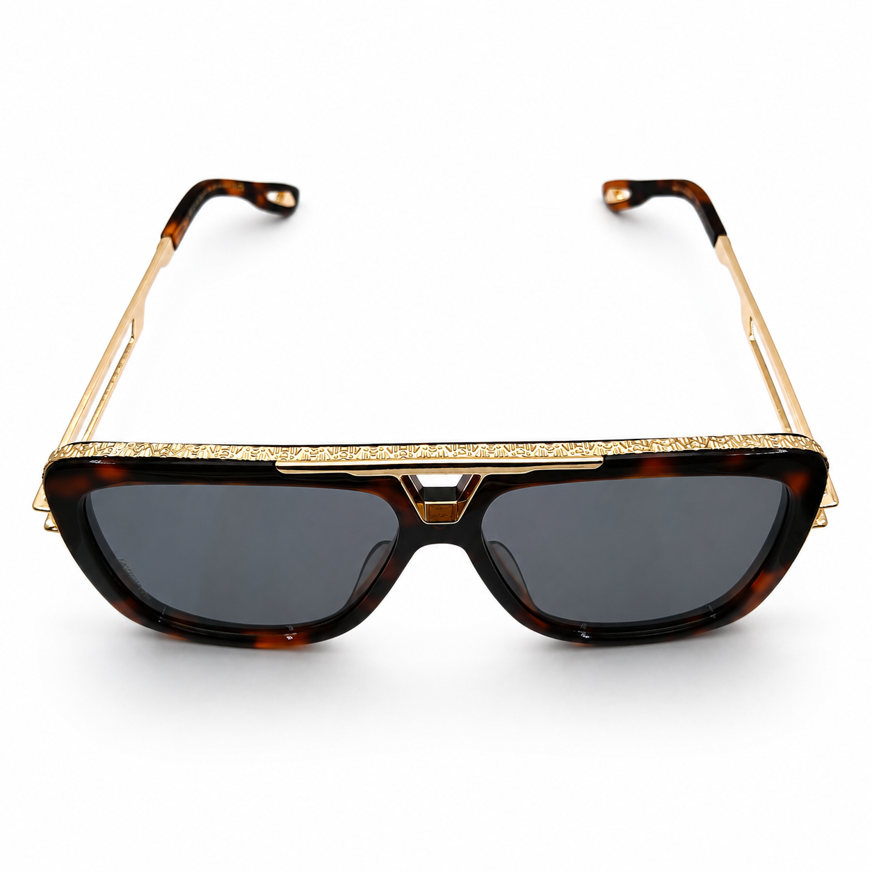 Maybach 070 Aviator Sunglasses for Men – Tortoise Acetate Frame, Gold-Tone Hardware, Grey UV Protection Lenses – Luxury Designer Eyewear