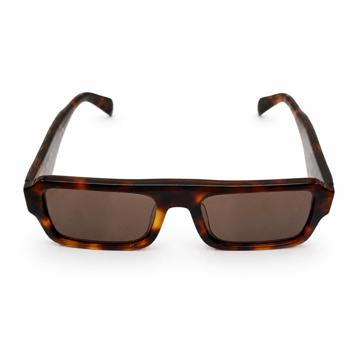 Prada A05 Bold Rectangle Sunglasses for Men & Women – Tortoise Acetate Frame, Gold Hardware Detail, Brown UV Lenses – Luxury Designer Eyewear