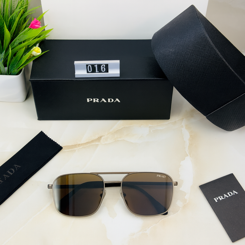 Prada 016 Matte Brown Pilot Sunglasses – Vintage Cool with Modern Sophistication
