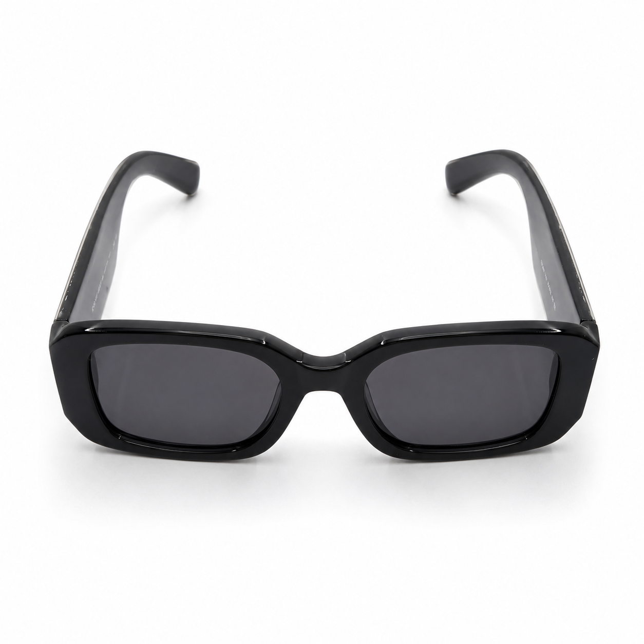 Dolce & Gabbana DG6187 Oversized Rectangular Sunglasses – Glossy Black Acetate with Bold D&G Logo Temples & Dark Grey UV Lenses