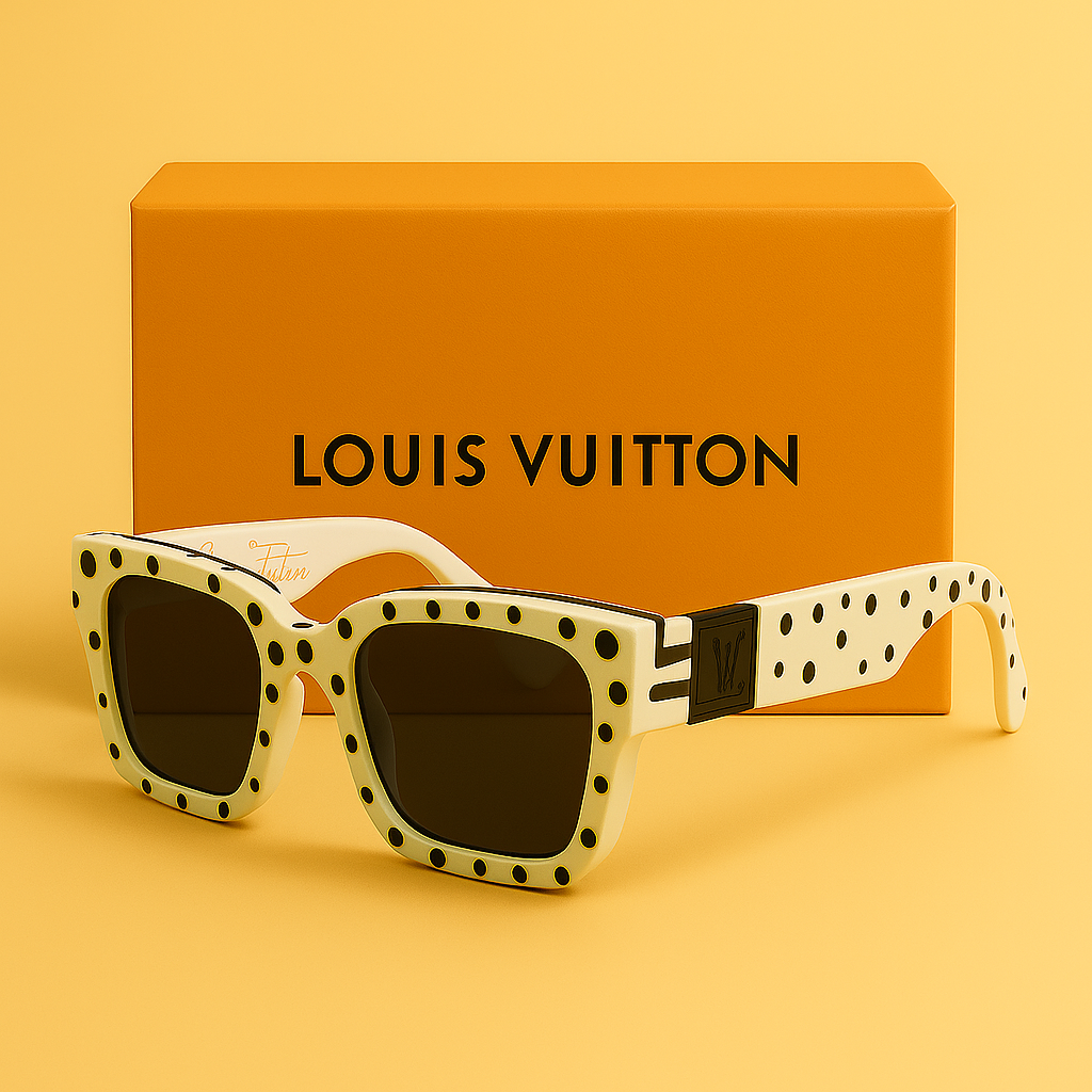 Louis Vuitton 1940 White Dot Statement Sunglasses – Artistic Flair Meets Iconic Luxury