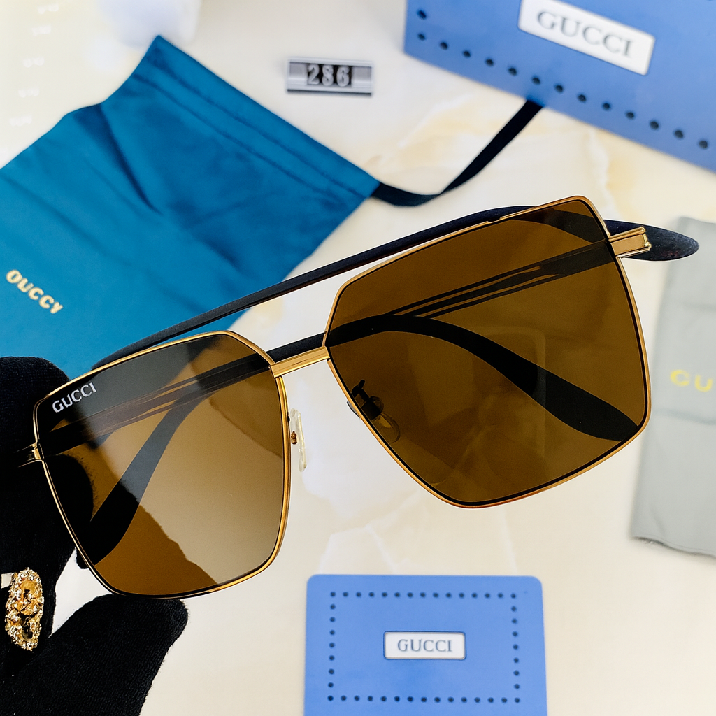 Gucci 036 Brown Square Sunglasses – Refined Luxury, Modern Appeal