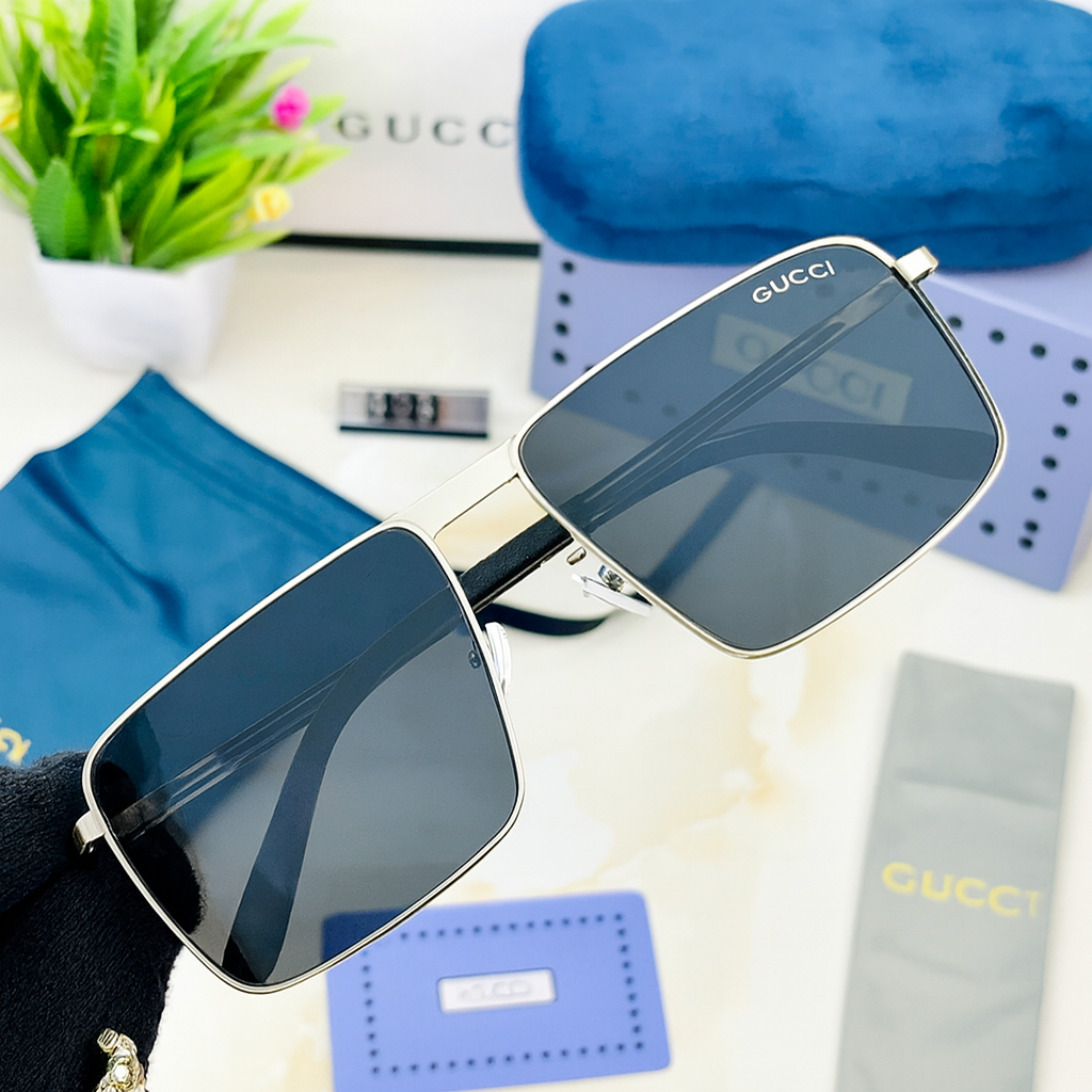 Gucci 036 Square Black Gradient Sunglasses – Timeless Luxury with a Modern Flair