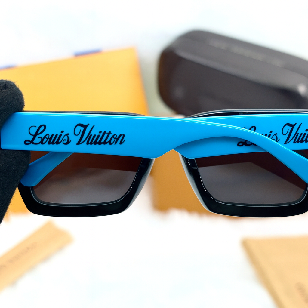 Louis Vuitton LV 6093 Rectangular Sunglasses – Blue Edition with Urban Luxe Appeal
