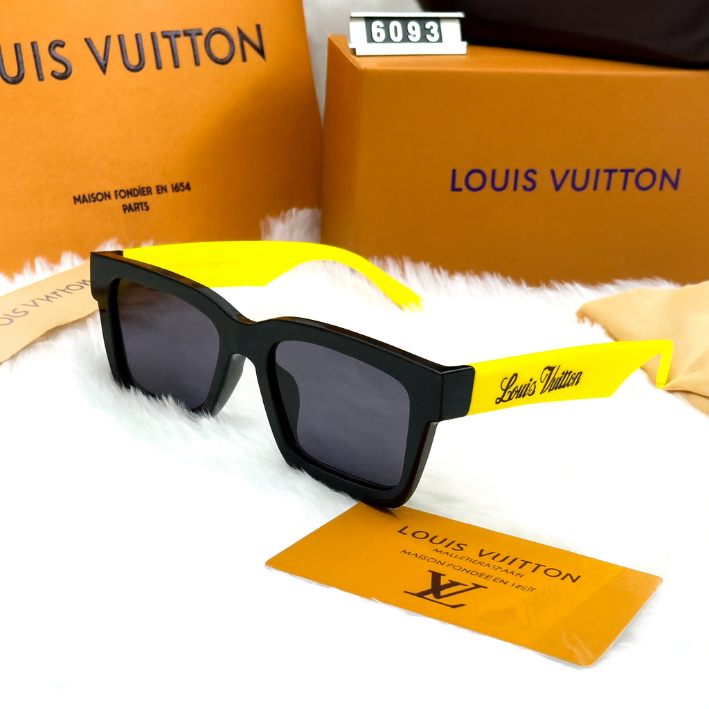 Louis Vuitton 6093 Rectangular Sunglasses – Noir Jaune Pop Edition (Yellow)