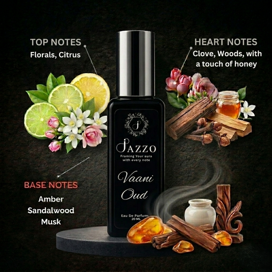 Best oud perfume for men and women Jazzo Vaani Oud 20ML, premium long lasting rich fragrance for parties and daily use