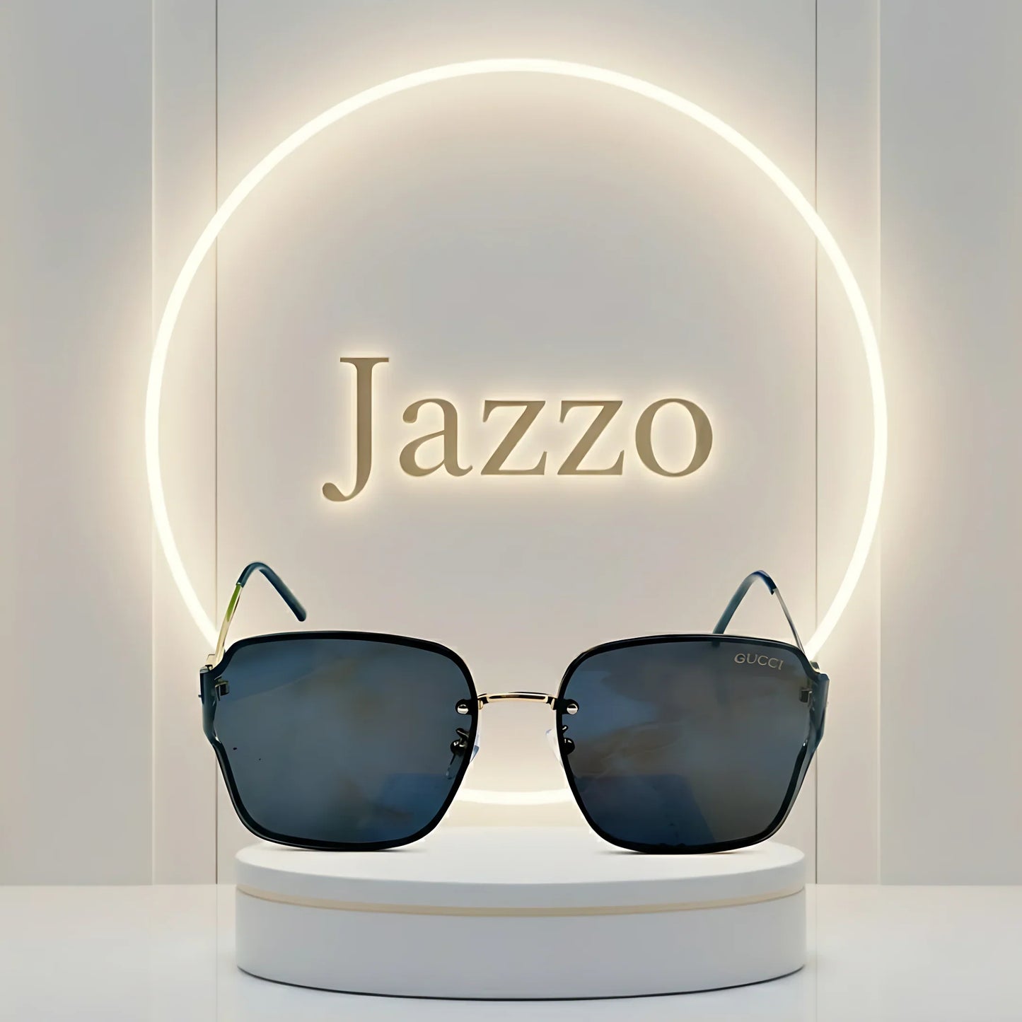 Gucci 8801 Men’s Sunglasses – Black Lens with Golden Temple - Jazzo