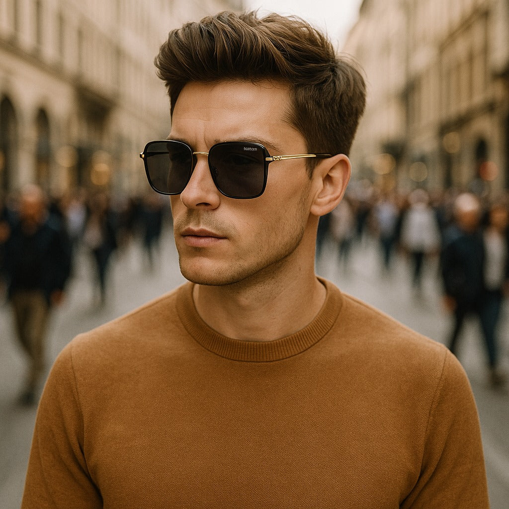 Gucci-Inspired 8801 Square Rimless Sunglasses – Bold Style with Luxe Protection