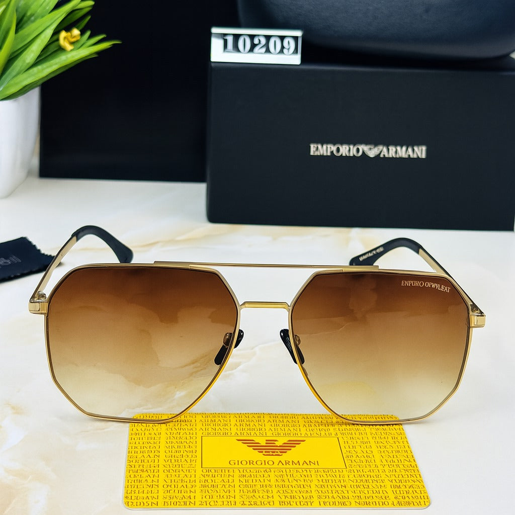 Emporio Armani 10209 Geometric Aviator Sunglasses – Refined Luxury with a Modern Edge