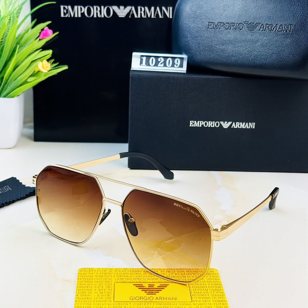 Emporio Armani 10209 Geometric Aviator Sunglasses – Refined Luxury with a Modern Edge