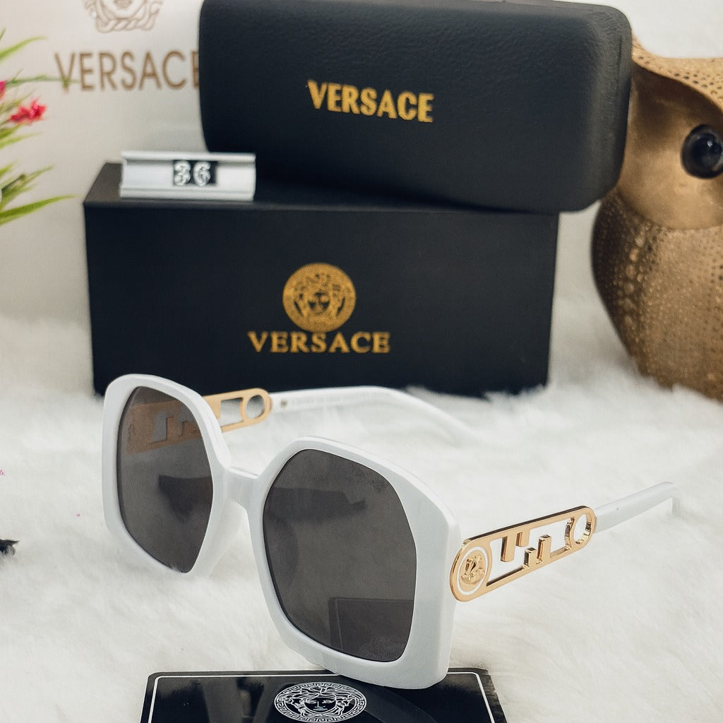 Elevate your fashion game with the Versace 36 White Sunglasses