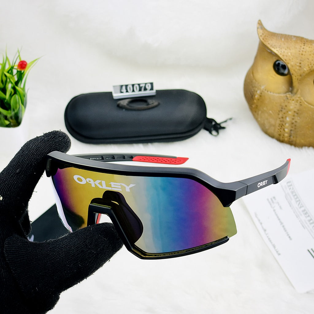 Oakley 1159 Performance Shield Sunglasses for Men & Women – Sports/Outdoor Eyewear with Mirrored Lens + Case