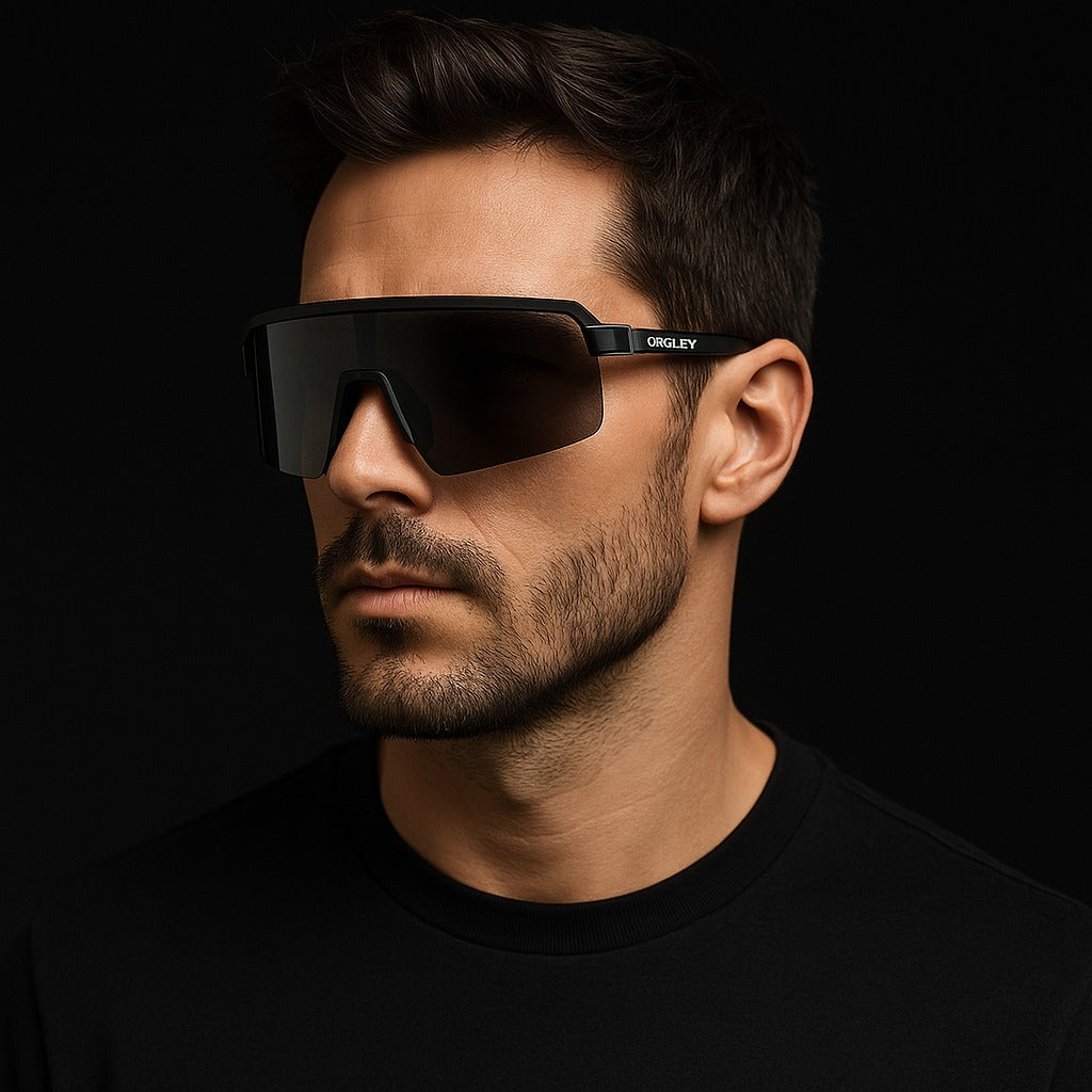 Oakley 2958 Black & Silver Sports Sunglasses – Polarized Shield Lens