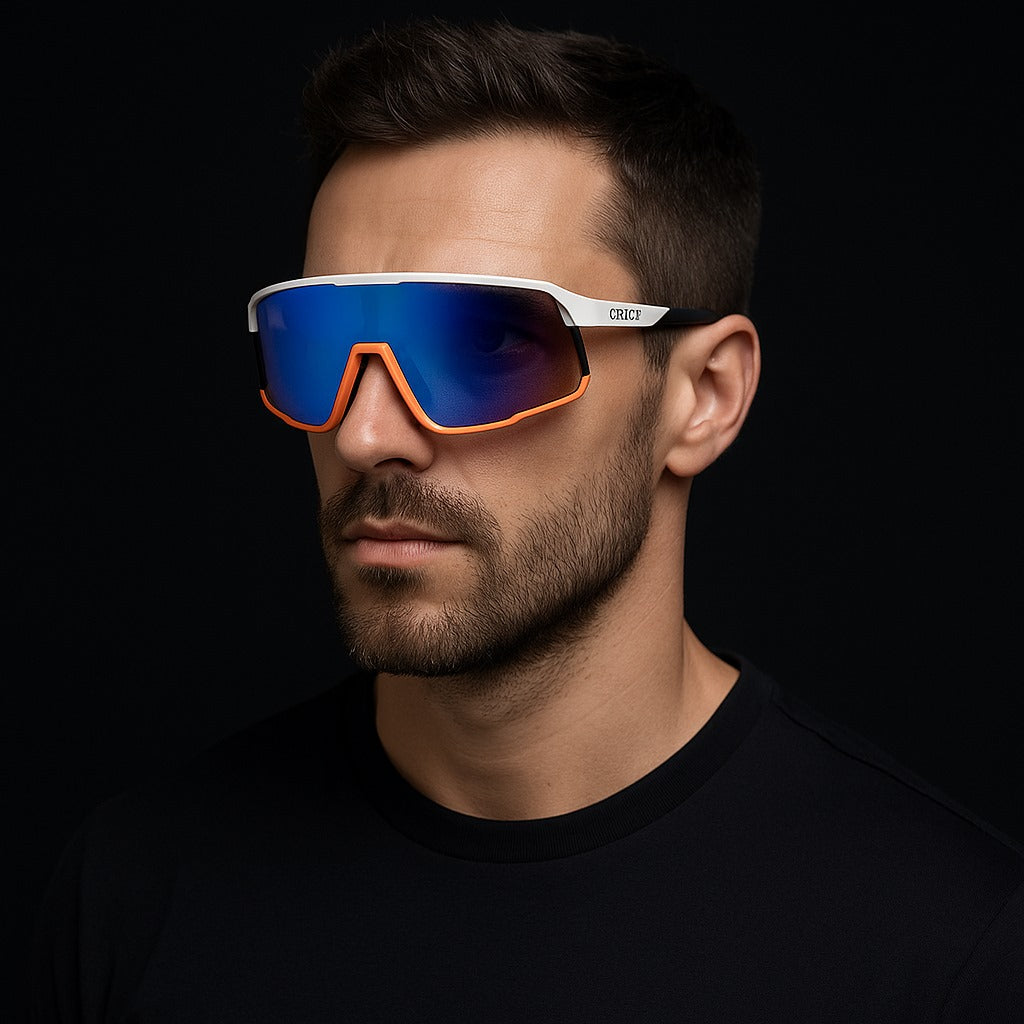 Oakley 2958 White & Orange Sports Sunglasses – Blue Iridium Shield Lens Category: Sports / Performance Sunglasses