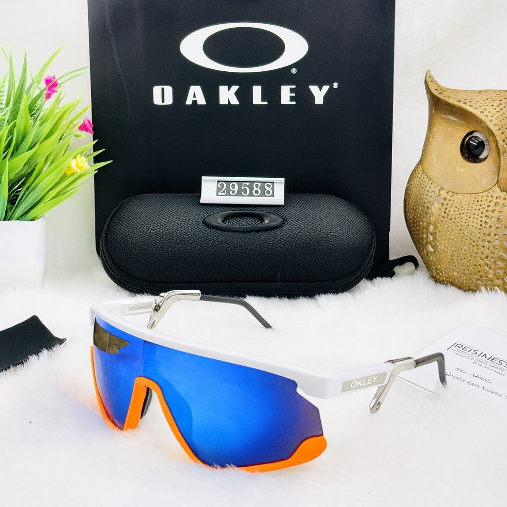 Oakley 2958 White & Orange Sports Sunglasses – Blue Iridium Shield Lens Category: Sports / Performance Sunglasses