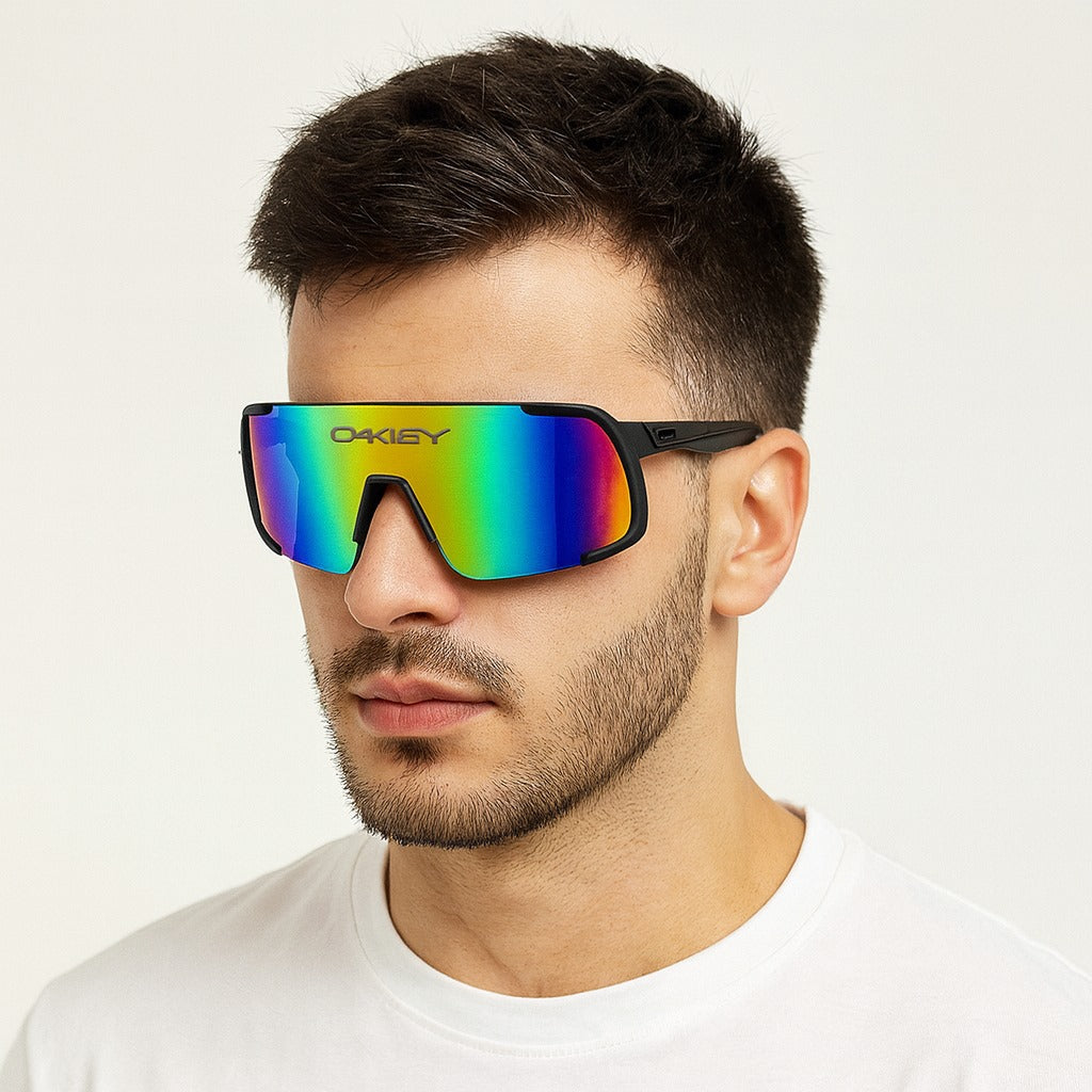 Oakley 9606 Black Sports Sunglasses – Prism Blue Shield Lens Category: Sports / Performance Sunglasses