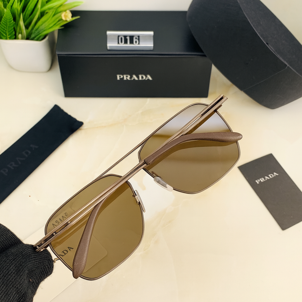 Prada 016 Matte Brown Pilot Sunglasses – Vintage Cool with Modern Sophistication