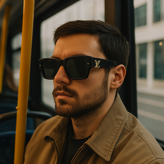 Louis Vuitton Clash 2022 Square Sunglasses – Bold Black Frame with Iconic Gold Accents