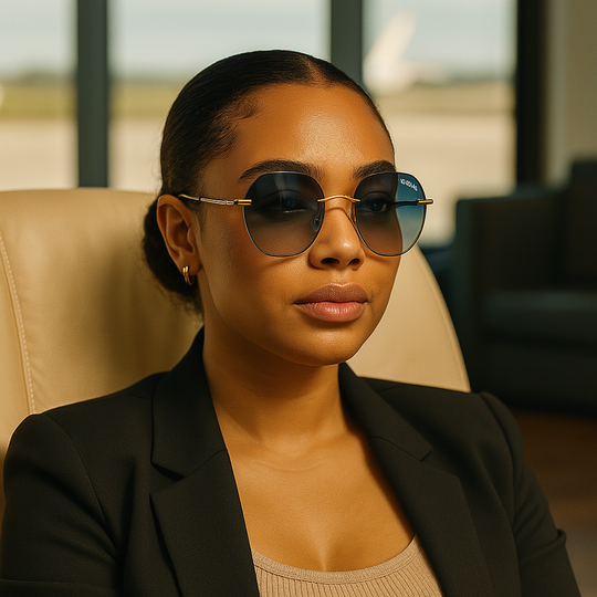 May Bach 38 Rimless Oval Sunglasses – Minimalist Luxury in a Small Frame