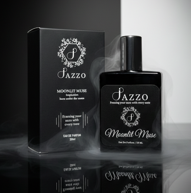 Jazzo Moonlite Muse luxury perfume for men and women 50ML black bottle, long lasting floral fragrance eau de parfum