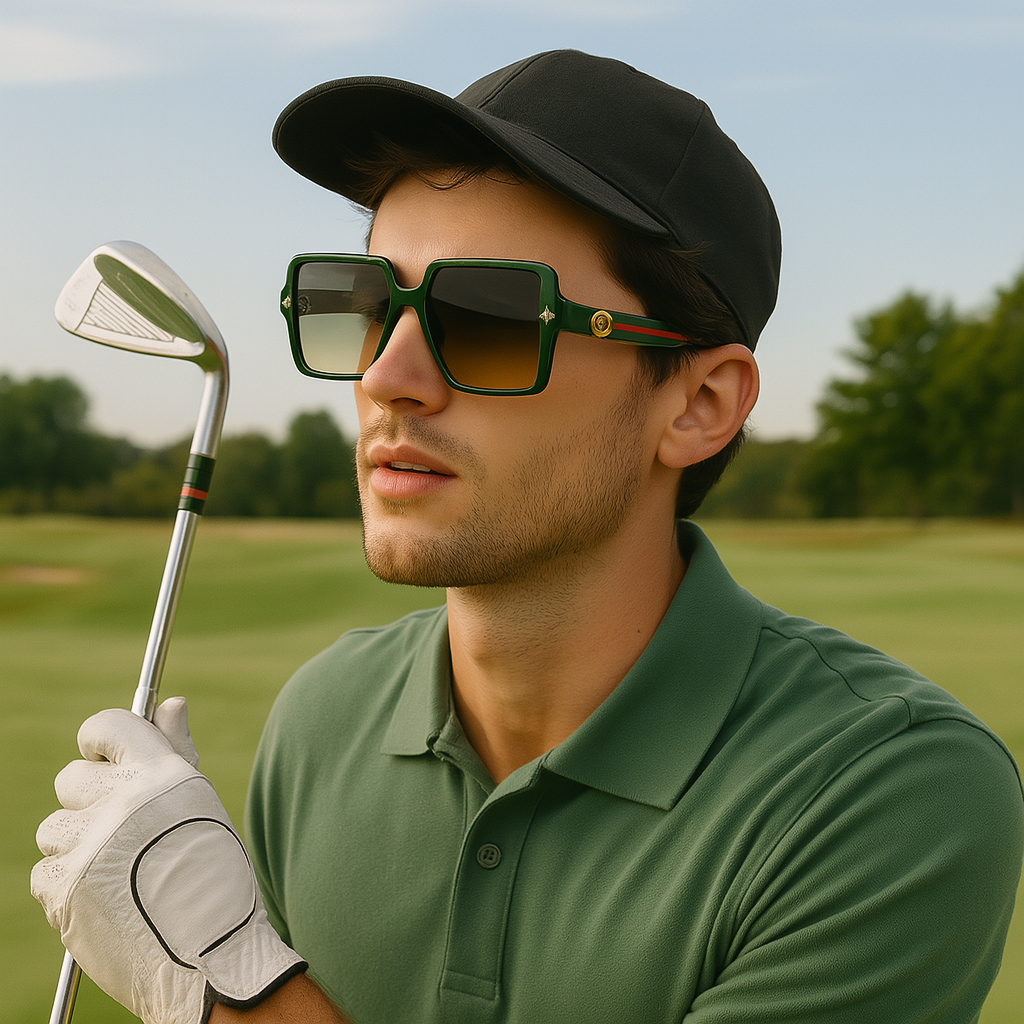 GUCCI 9580 Titanium Alloy Wide Mirror Legs Sunglasses