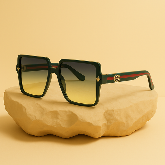GUCCI Titanium Alloy Wide Mirror Legs Sunglasses