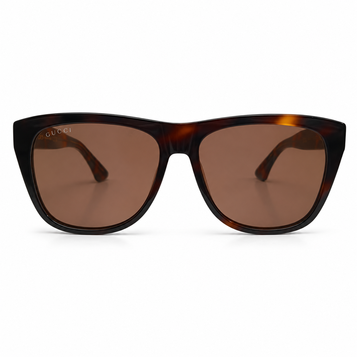 Gucci 1345 Square Sunglasses for Men & Women – Tortoise Acetate Frame, Brown UV Protection Lenses – Luxury Designer Eyewear