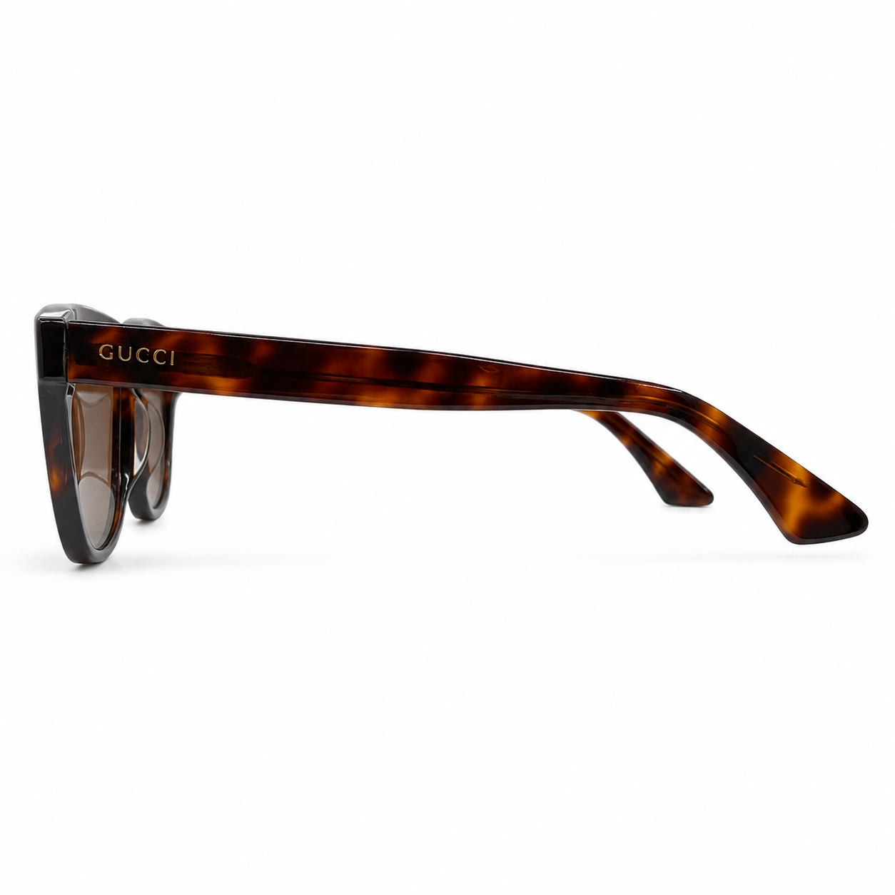 Gucci 1345 Square Sunglasses for Men & Women – Tortoise Acetate Frame, Brown UV Protection Lenses – Luxury Designer Eyewear