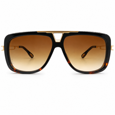 Maybach 070 Aviator Sunglasses for Men – Tortoise & Black Acetate Frame, Gold-Tone Hardware, Brown Gradient Lenses – Luxury Designer Eyewear