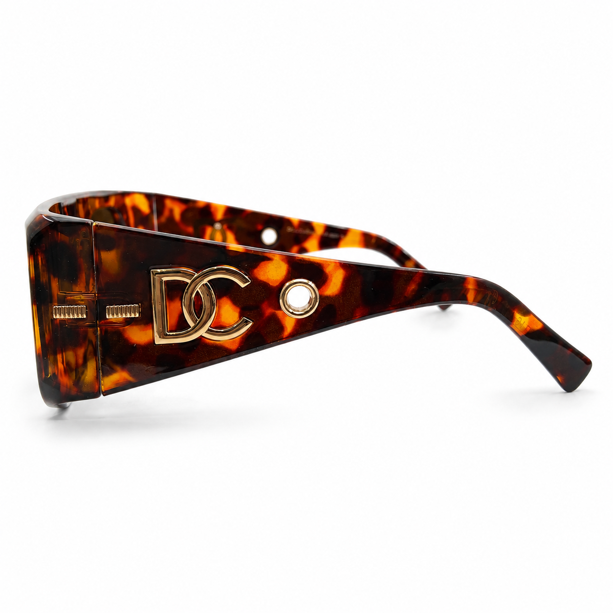 Dolce & Gabbana 98088 Flat-Top Sunglasses for Men – Tortoiseshell Acetate Frame, Gold DG Logo Detail, Solid Green UV400 Protection Lenses – Luxury Designer Eyewear