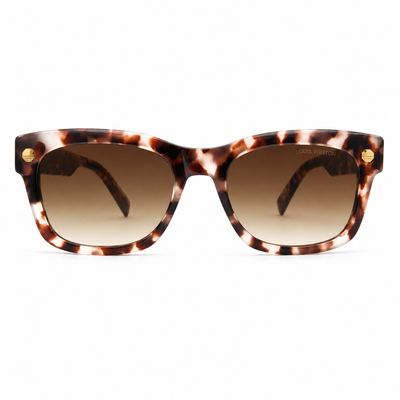 Louis Vuitton 1966 Luxury Wayfarer Sunglasses – Pink Havana Tortoise Acetate with Gold LV Rivet Detail & Brown Gradient UV Protection Lenses
