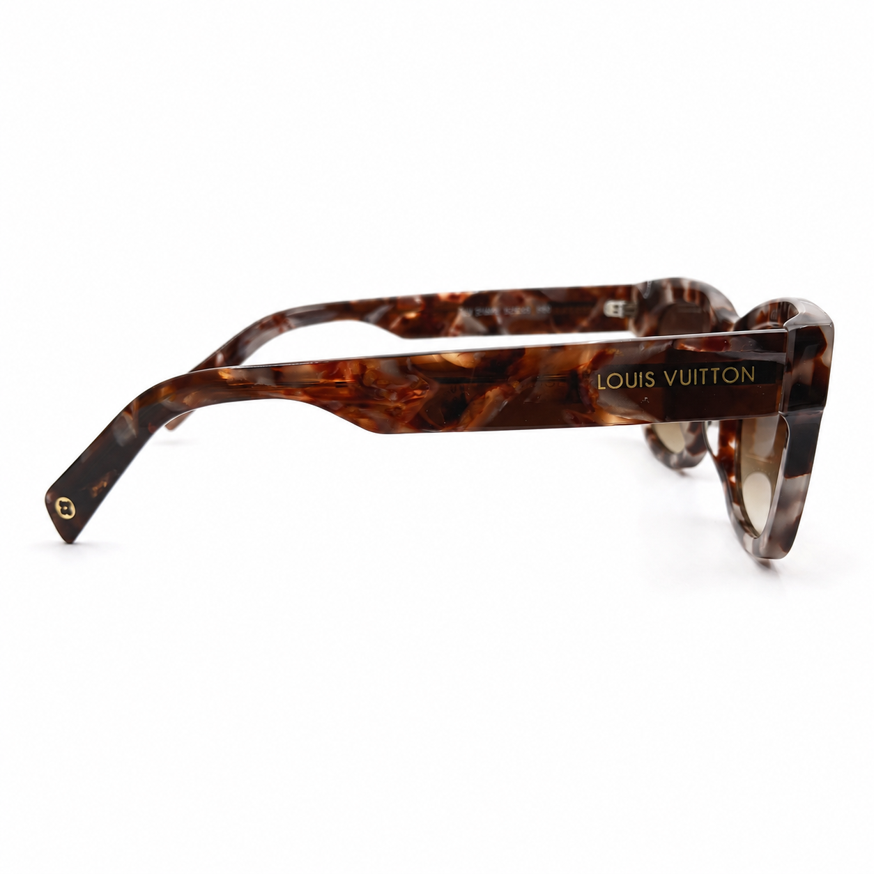Louis Vuitton 1966 Luxury Wayfarer Sunglasses – Pink Havana Tortoise Acetate with Gold LV Rivet Detail & Brown Gradient UV Protection Lenses