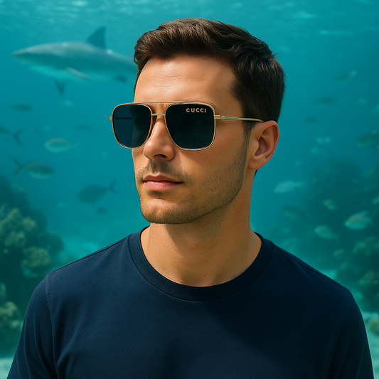 Gucci 036 Square Black Gradient Sunglasses – Timeless Luxury with a Modern Flair