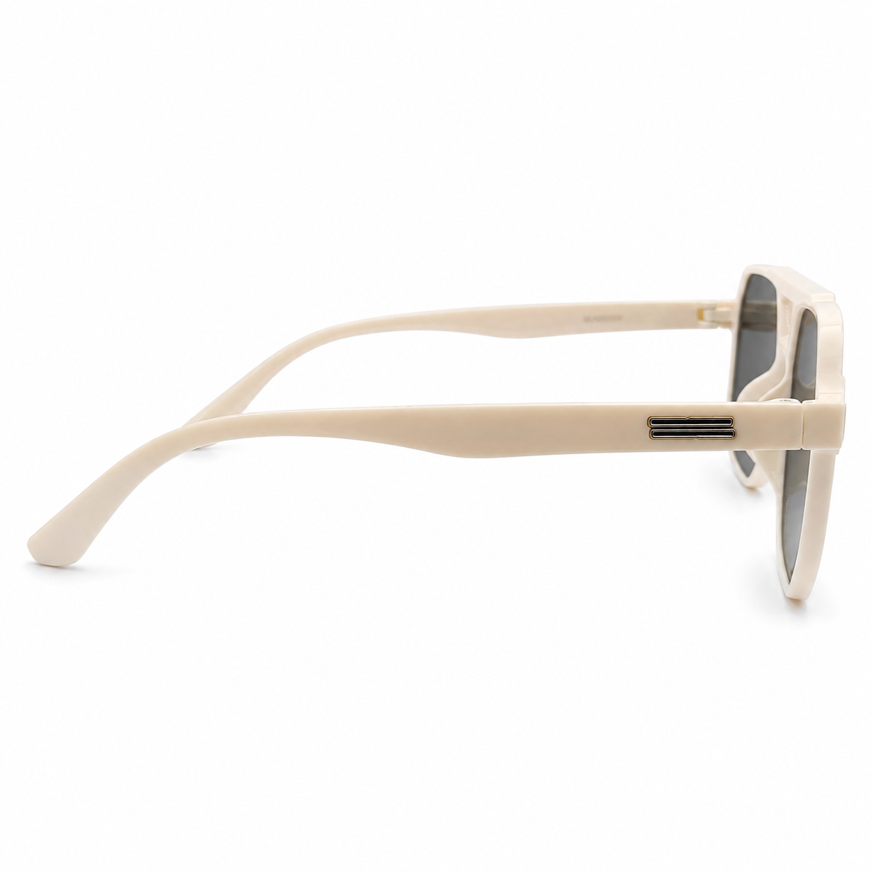 DITA 22058 Luxury Bold Aviator Sunglasses – Glossy Cream Acetate with Silver DITA Temple Detail & Dark Grey UV Protection Lenses