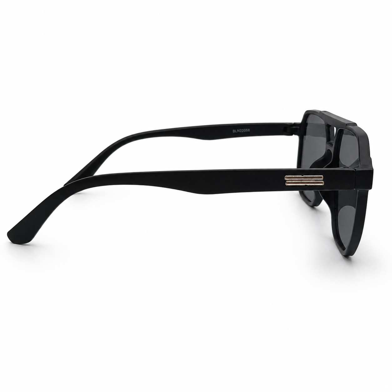 DITA 22058 Luxury Bold Aviator Sunglasses – Matte Black Acetate with Gold DITA Temple Detail & Dark Grey UV Protection Lenses