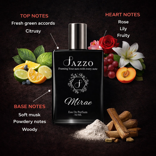 Jazzo Mirae Eau luxury perfume for men and women 50ML black bottle, long lasting floral fragrance eau de parfum