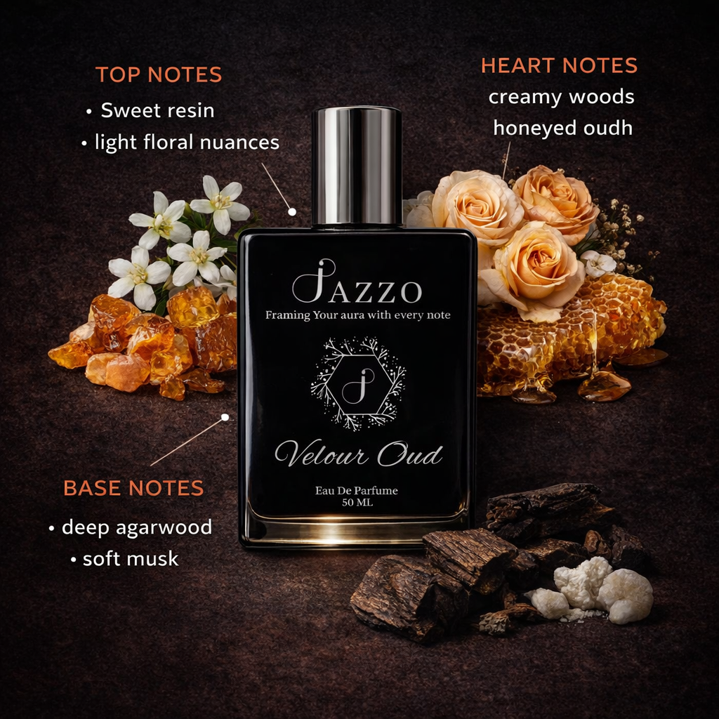 Jazzo Velour Oud premium long lasting unisex perfume bottle 50ML luxury oud fragrance for men and women