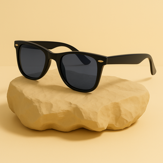 Peter Jones Black Wayfarer Unisex SMART Sunglasses