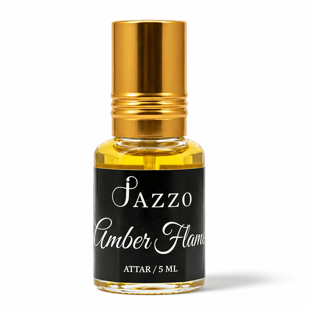 Jazzo Amber Flame Natural Attar for Men & Women | Luxury Long Lasting Jasmine & Sandalwood Perfume Oil | Alcohol-Free Premium Fragrance – 5ml (AH-015ML)