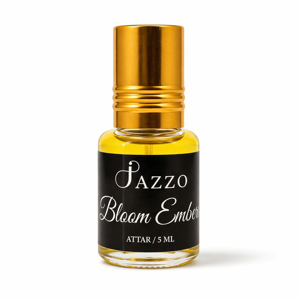 Jazzo Bloom Ember Natural Attar for Women & Men Luxury Saffron, Oud & Vanilla Perfume Oil | Alcohol-Free Long Lasting Fragrance – 5ml (BE-015ML)