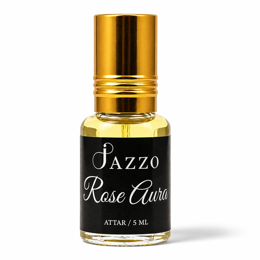Jazzo Rose Aurora Natural Attar Perfume Oil | Pure Floral Fragrance for Women & Men | Long Lasting Body Scent | Premium Daily Wear – 5ml (RA-015ML)