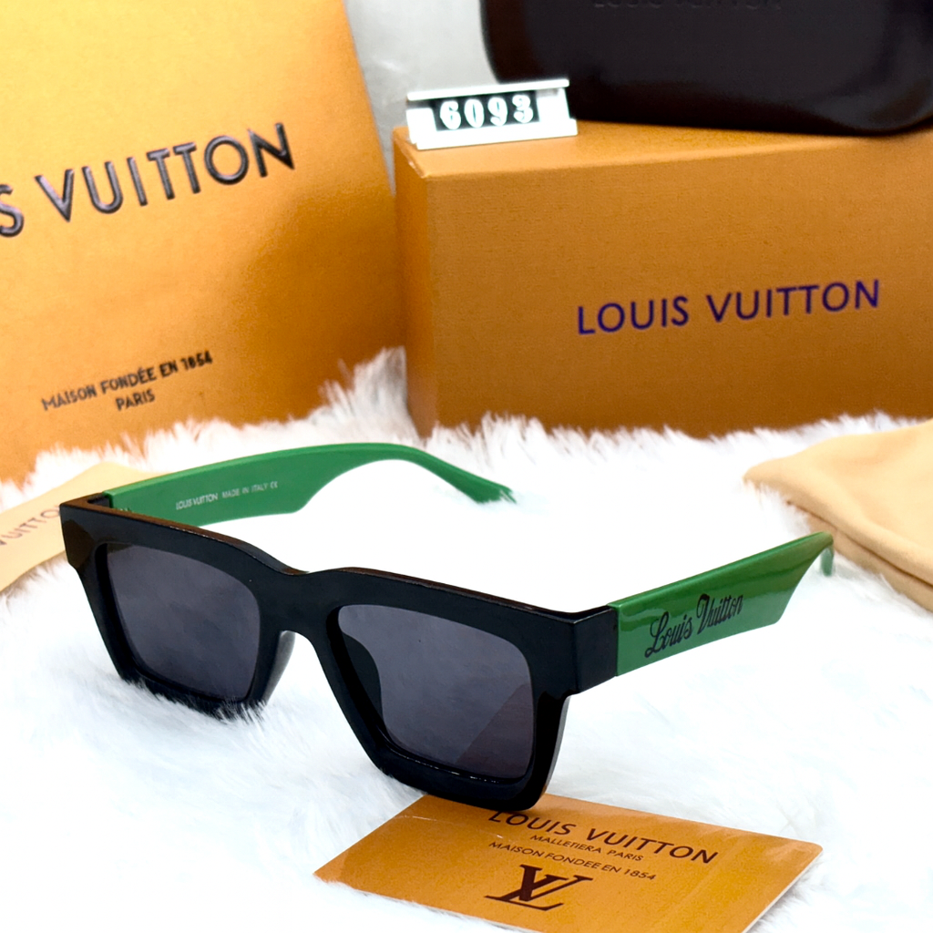 Louis Vuitton LV 6093 Rectangular Sunglasses – Noir Verde Street Edition (Green)