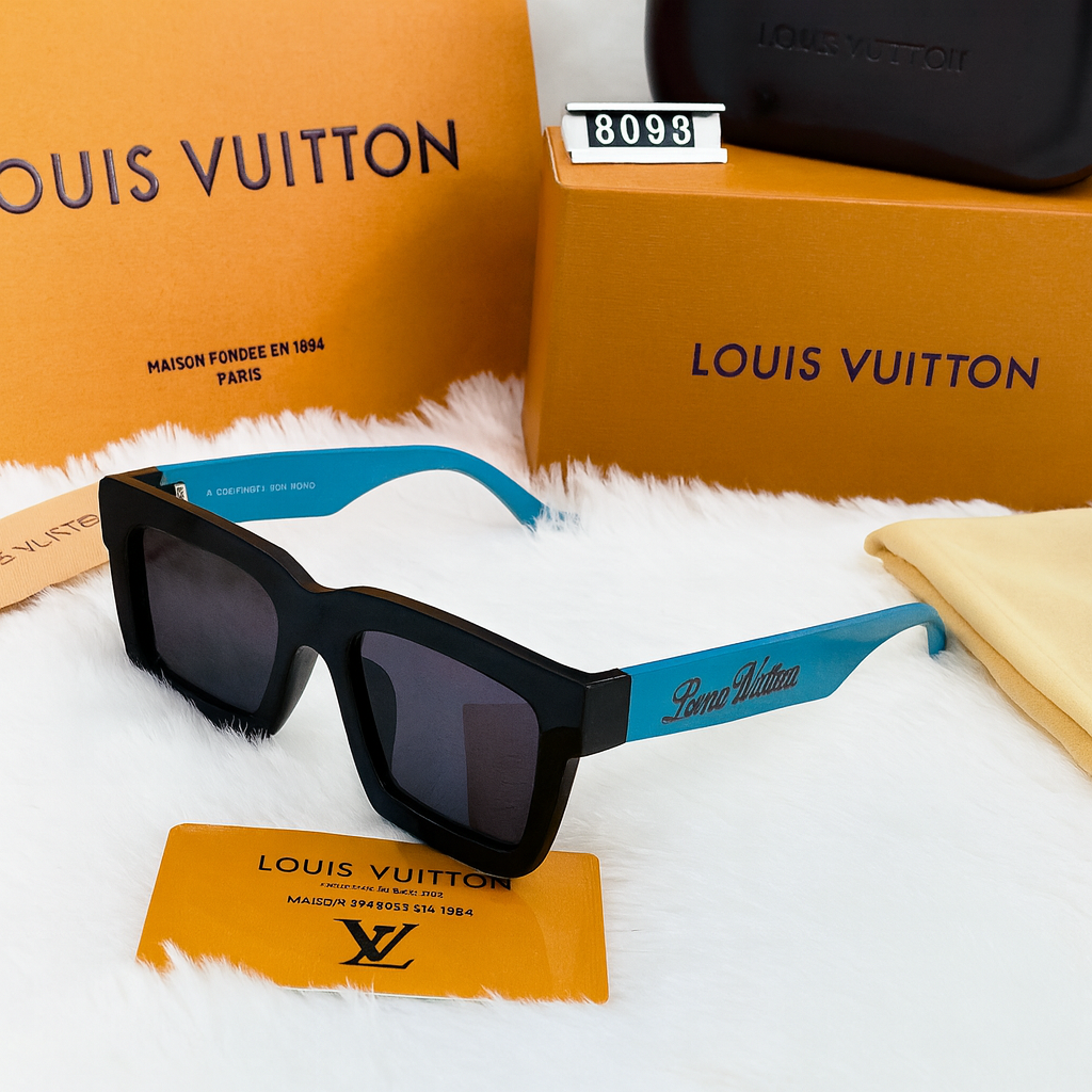 Louis Vuitton LV 6093 Rectangular Sunglasses – Blue Edition with Urban Luxe Appeal