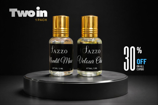 Jazzo Moonlit Muse & Velour Oud – Luxury Women’s Attar/Perfume Combo Pack - Jazzo