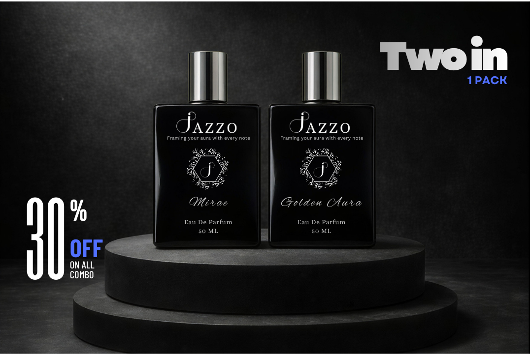Jazzo Unisex Perfume Combo – Mirae & Golden Aura | Long-Lasting Luxury Fragrance Duo - Jazzo