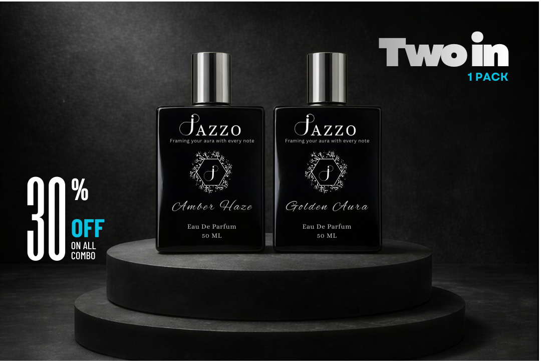 JAZZO Premium Men’s Attar/Perfume Combo Pack|Amber Haze & Golden Aura - Jazzo