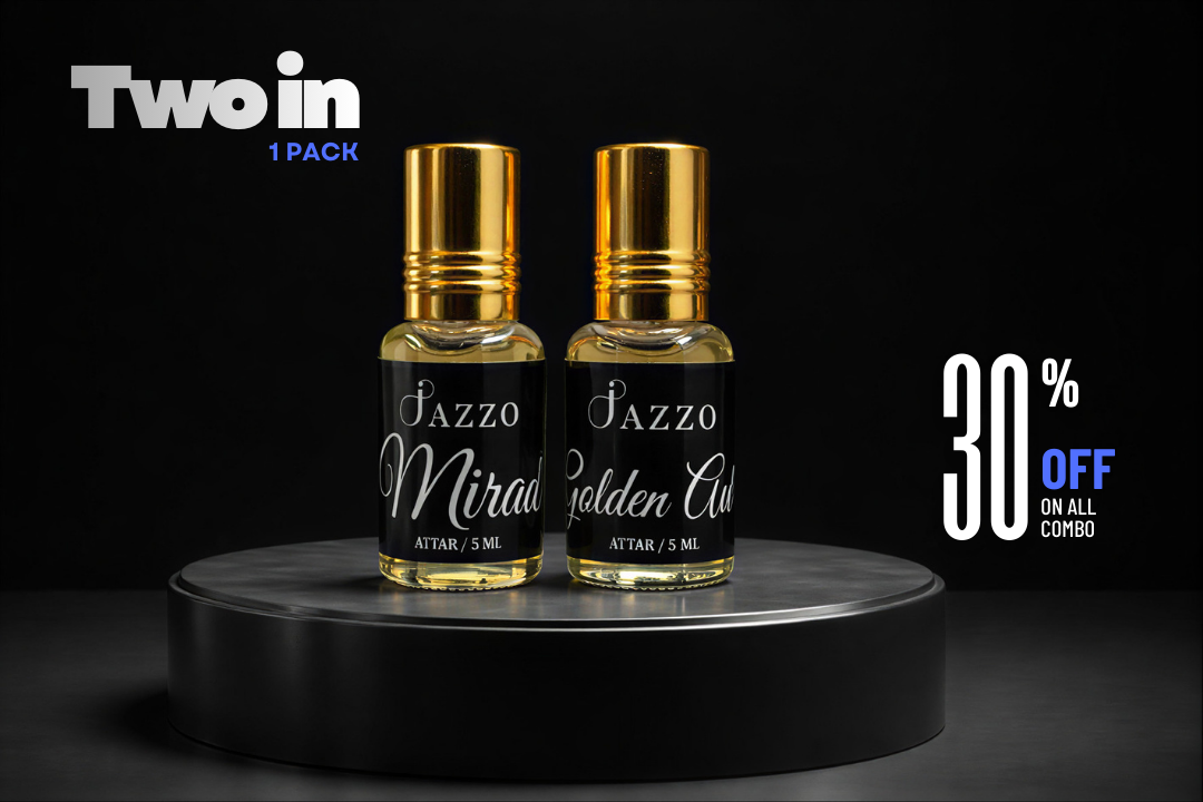 Jazzo Unisex Perfume Combo – Mirae & Golden Aura | Long-Lasting Luxury Fragrance Duo - Jazzo